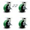 Service Caster 8 Inch Heavy Duty Green Poly on Cast Iron Caster Set with Brake and Swivel Lock SCC-KP92S830-PUR-GB-SLB-BSL-4 - alternate 2